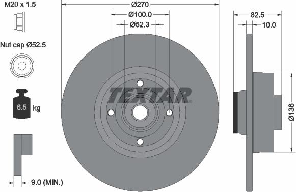 Textar 92154500 - Brake Disc autospares.lv