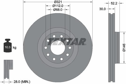 Textar 92154705 - Brake Disc autospares.lv