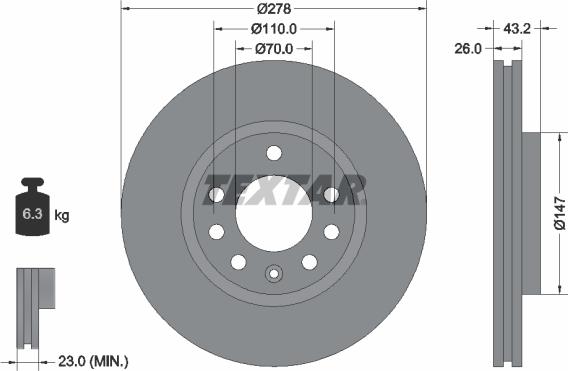 Textar 92156400 - Brake Disc autospares.lv