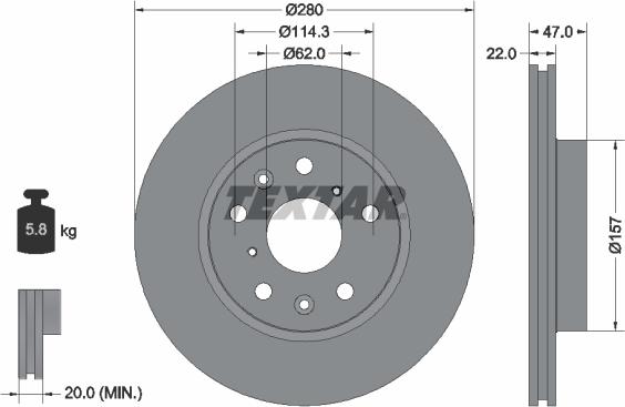 Textar 92156600 - Brake Disc autospares.lv