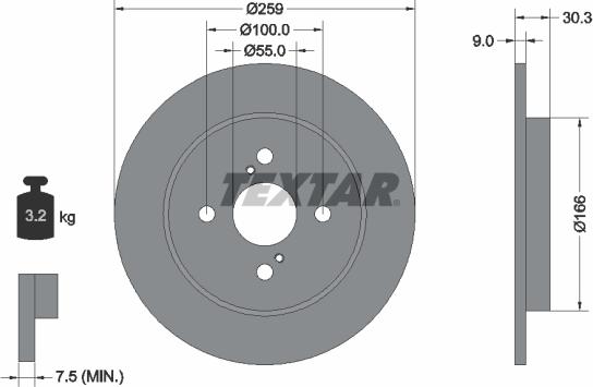 Textar 92156300 - Brake Disc autospares.lv