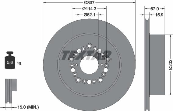 Textar 92150400 - Brake Disc autospares.lv