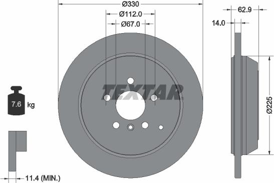 Textar 92150805 - Brake Disc autospares.lv