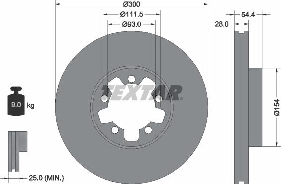 Textar 92151900 - Brake Disc autospares.lv