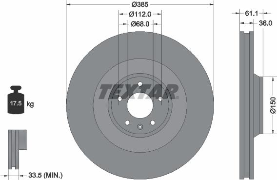 Textar 92151303 - Brake Disc autospares.lv