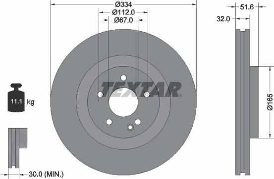 Textar 92151705 - Brake Disc autospares.lv