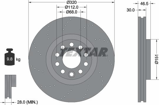 Textar 92158305 - Brake Disc autospares.lv