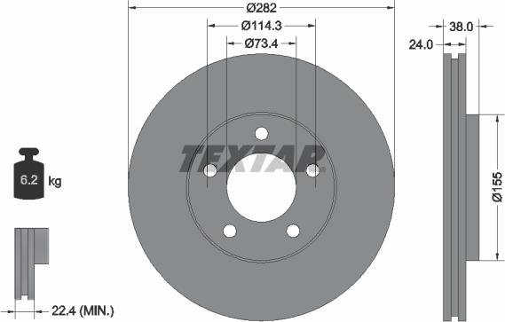 Textar 92153100 - Brake Disc autospares.lv