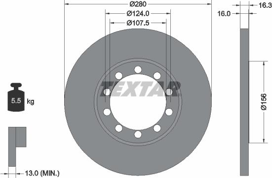 Textar 92152000 - Brake Disc autospares.lv