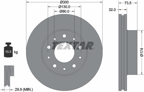 Textar 92157300 - Brake Disc autospares.lv