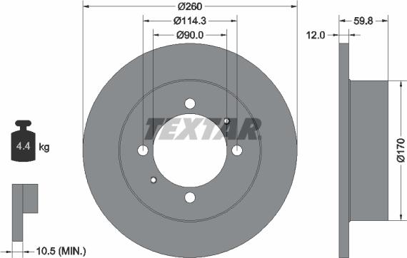 Textar 92169603 - Brake Disc autospares.lv