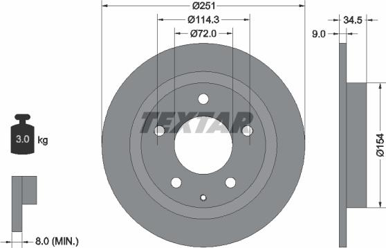 Textar 92169300 - Brake Disc autospares.lv