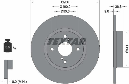 Textar 92169203 - Brake Disc autospares.lv