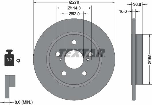 Textar 92164000 - Brake Disc autospares.lv