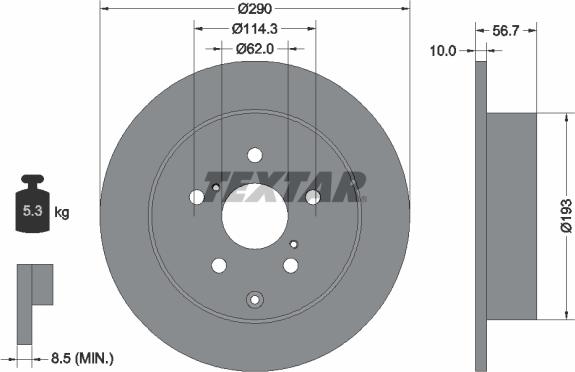 Textar 92164800 - Brake Disc autospares.lv