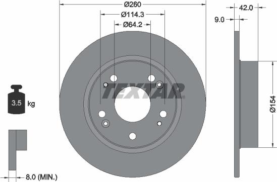 Textar 92164300 - Brake Disc autospares.lv