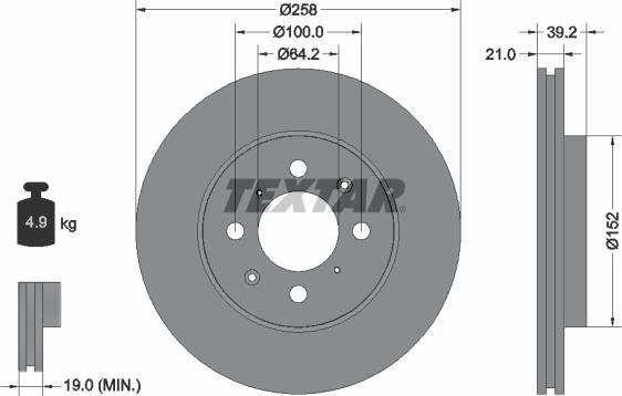 Textar 92165900 - Brake Disc autospares.lv