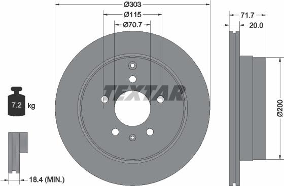 Textar 92165500 - Brake Disc autospares.lv