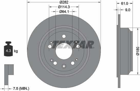 Textar 92165800 - Brake Disc autospares.lv