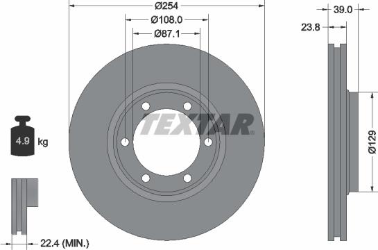 Textar 92166900 - Brake Disc autospares.lv