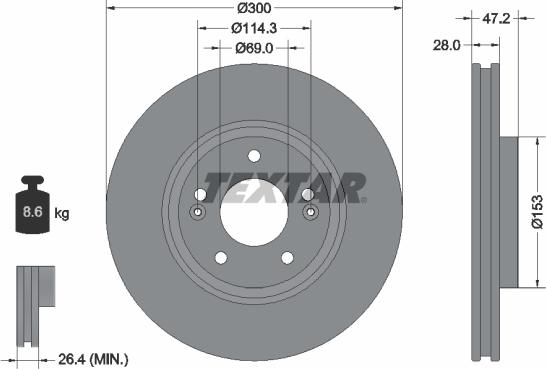 Textar 92166500 - Brake Disc autospares.lv