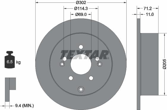 Textar 92166100 - Brake Disc autospares.lv