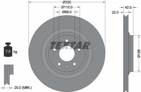 Textar 92160405 - Brake Disc autospares.lv