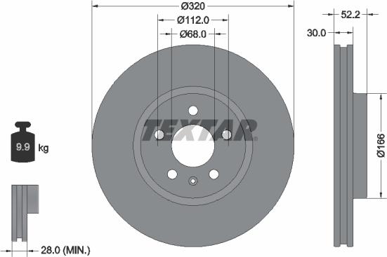 Textar 92160005 - Brake Disc autospares.lv