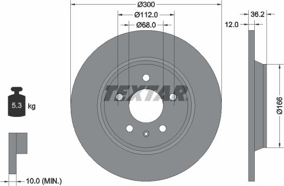 Textar 92160103 - Brake Disc autospares.lv