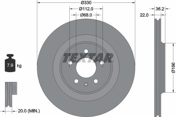 Textar 92160305 - Brake Disc autospares.lv