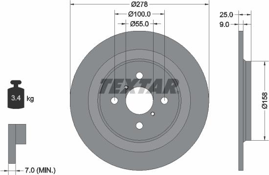 Textar 92161900 - Brake Disc autospares.lv