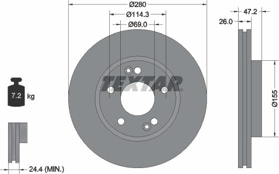 Textar 92161605 - Brake Disc autospares.lv