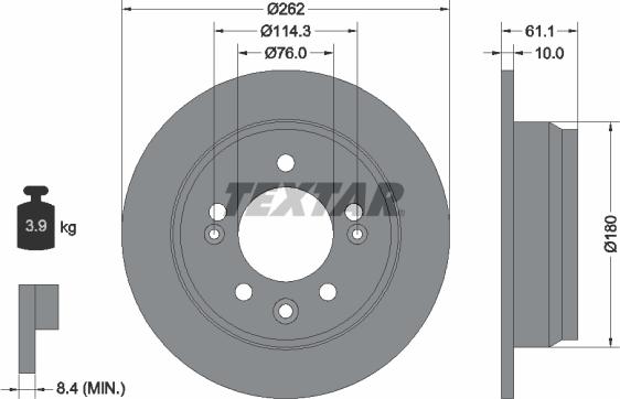 Textar 92161703 - Brake Disc autospares.lv