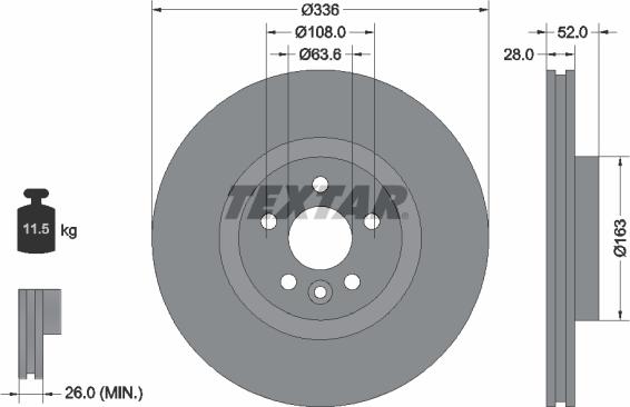 Textar 92168203 - Brake Disc autospares.lv