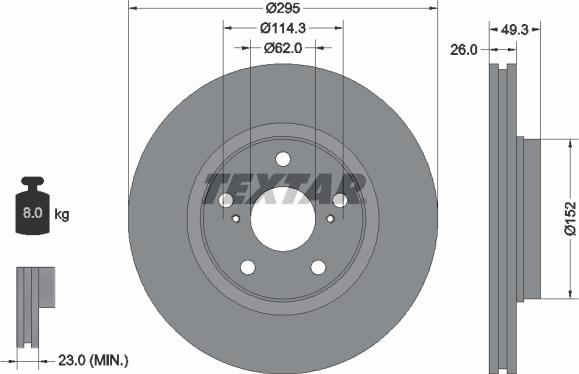 Textar 92163900 - Brake Disc autospares.lv