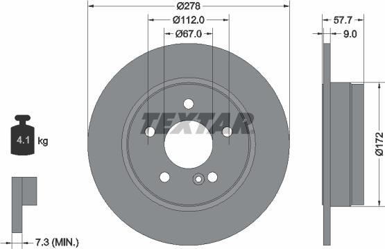 Textar 92163100 - Brake Disc autospares.lv