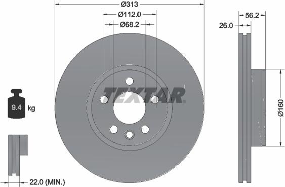 Textar 92109905 - Brake Disc autospares.lv