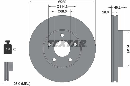 Textar 92109403 - Brake Disc autospares.lv