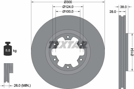 Textar 92109500 - Brake Disc autospares.lv