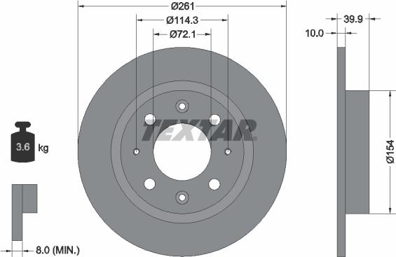 Textar 92104300 - Brake Disc autospares.lv