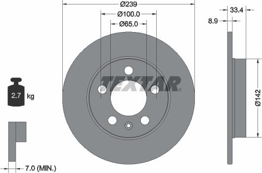 Textar 92105803 - Brake Disc autospares.lv