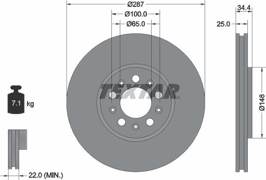 Textar 92106600 - Brake Disc autospares.lv