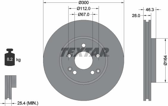 Textar 92106005 - Brake Disc autospares.lv