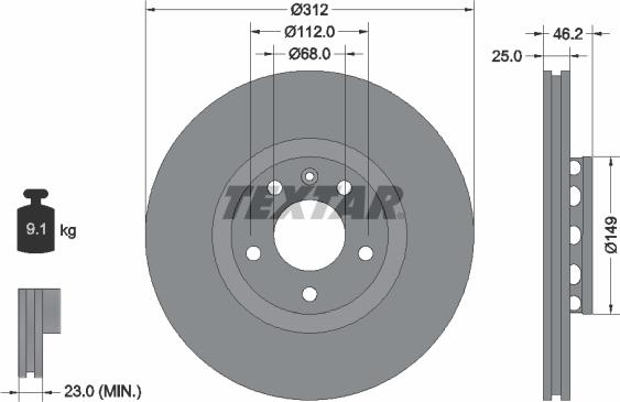 Textar 92106100 - Brake Disc autospares.lv