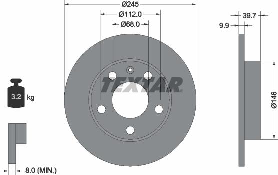 Textar 92106200 - Brake Disc autospares.lv