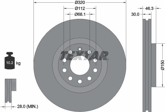 Textar 92106705 - Brake Disc autospares.lv