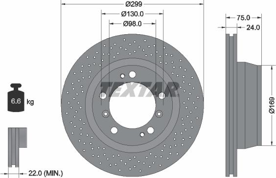 Textar 92100100 - Brake Disc autospares.lv