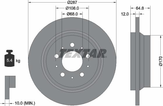 Textar 92100705 - Brake Disc autospares.lv