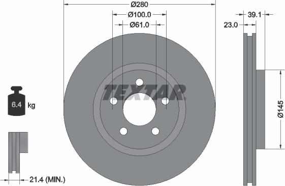 Textar 92108500 - Brake Disc autospares.lv