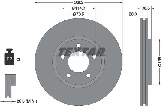 Textar 92108203 - Brake Disc autospares.lv